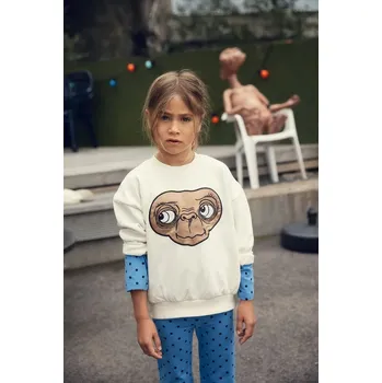 Chlapecká mikina Dětská bavlněná mikina Mini Rodini E.T. bílá barva, s aplikací, 25820101 01A, vel. 92-98