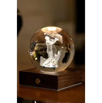 Stojací lampa Bezdrátová dekorativní LED lampa Gingko Design Amber Crystal Light 9,5 x 8 x 8 cm G025GO hnědá 89X