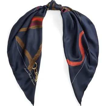 Šátek Hedvábný šátek Lauren Ralph Lauren dámský, tmavomodrá barva, 454P09781 59X, vel. ONE SIZE