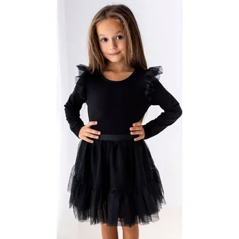 Dívčí tričko Elegantní černá dívčí blůzka s dlouhým rukávem 146 / 11 let