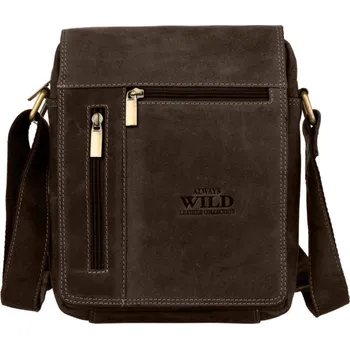 Hnědá pánská kožená taška přes rameno (GT243)