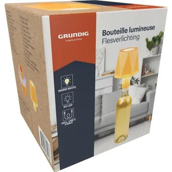 Stojací lampa Grundig lampa na láhev, 60 LED žlutá