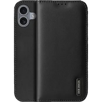 Pouzdro na mobilní telefon DUX DUCIS Hivo kožené flipové pouzdro pro iPhone 17 - černé
