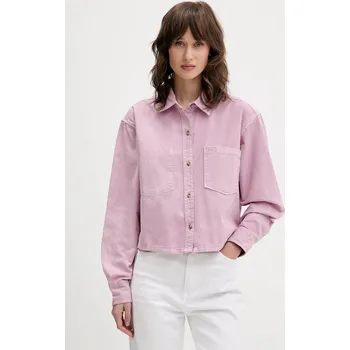 Pánská móda Džínová košile Guess Jeans W5BH0D.D0851 růžová 34J, vel. L