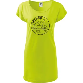 Dámské oblečení DOBRÝ TRIKO Dámské tričko/šaty I hate people Velikost: XL, Barva: Limetková