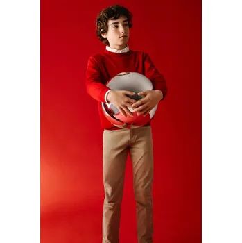 Chlapecké kalhoty Dětské kalhoty Mayoral slim fit basic 582.7D.Junior.9BYA béžová 80X, vel. 128