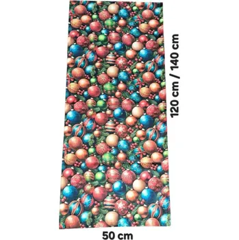 ubrus LKV Lomnice Textilní běhoun na stůl - Vánoce - s motivem vánočních ozdob - 50 x 120 cm