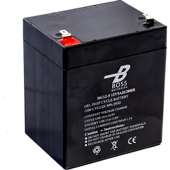 Trakční baterie Trakční baterie BOSS Deep Cycle GEL 12V 5Ah 90x71x101/107 F1 1200 cyklů (Gelová trakční cyklická průmyslová baterie )