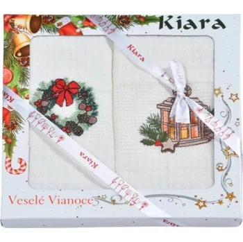 Utěrka Vánoční dárková sada utěrek 50x70 Lucerna a věneček 2 ks