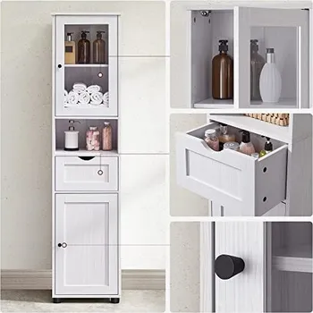 Koupelnový nábytek Vysoká všestranná skříňka 40 x 30 x 165 cm | bílá