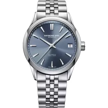 Hodinky Raymond Weil - 2741-ST-50001 - Men's Automatic Blue Dial Stainless Steel Bracelet Watch, 40 mm