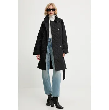 Dámský kabát Kabát Answear.LAB dámský, černá barva, přechodný, dvouřadový WA24.KPD050 99X, vel. XS