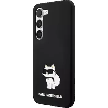 Pouzdro na mobilní telefon Karl Lagerfeld Liquid Silicone Choupette NFT Zadní Kryt pro Samsung Galaxy S23+ černá (3666339114671)