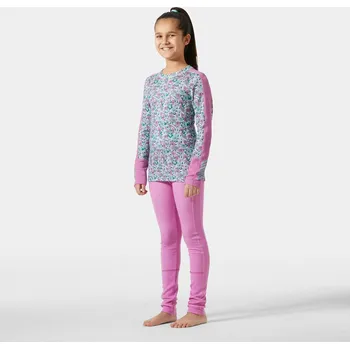 Set dětského termoprádla Juniorské termoprádlo Helly Hansen JR Graphic Lifa Merino set - meta pink aop velikost 152