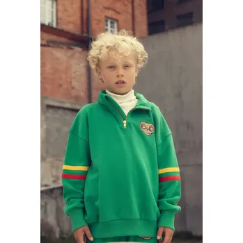 Chlapecká mikina Dětská bavlněná mikina Mini Rodini E.T. 25820100 zelená 77X, vel. 116-122