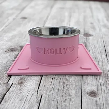 Miska pro psa Set misky s podložkou pro psa M Barva 3D: Černá