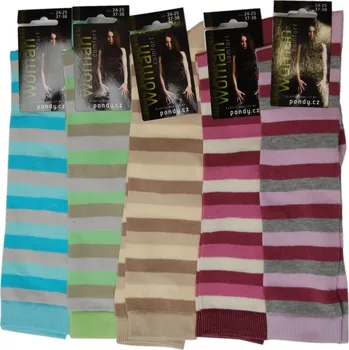 Podkolenky PONDY elastické světlé pruhy různé barvy 37-38 - doprava zdarma od 2 000 Kč