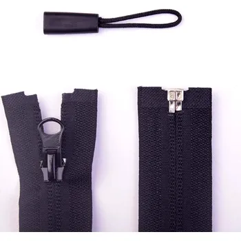 Zip Reverzní spirárový dělitelný zip v černé barvě 75 cm I-5Z0-75V