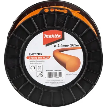 Struna do sekačky Struna nylonová Plus 2,4mm, 262m, oranžová, kulatá, Makita E-02783