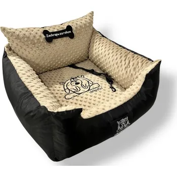 Pelíšek pro psa Autosedačka pro psy "Zachrápu za rohem" Sand Velikost: 50x50/35x35