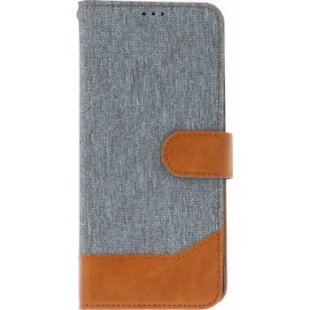 Pouzdro na mobilní telefon Pouzdro Jeans Xiaomi Redmi Note 14 knížkové šedé (kryt neboli obal na Xiaomi Redmi Note 14)