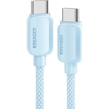 ESSAGER ES-X46 opletený nabíjecí a datový kabel - USB-C na USB-C - 2 m - modrý