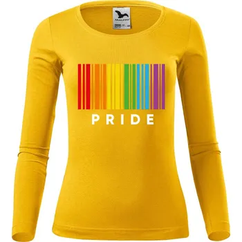 Dámské oblečení DOBRÝ TRIKO Dámské bavlněné triko Pride pruhy Velikost: XL, Barva: Žlutá