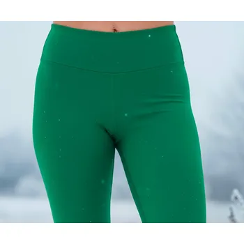 Dámské legíny Dámské koženkové legíny zelené