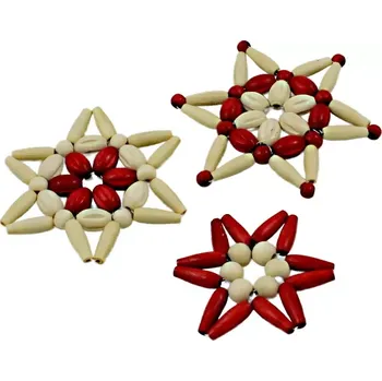 Vánoční ozdoba Vánoční hvězdy na stromeček – sada 9 ks