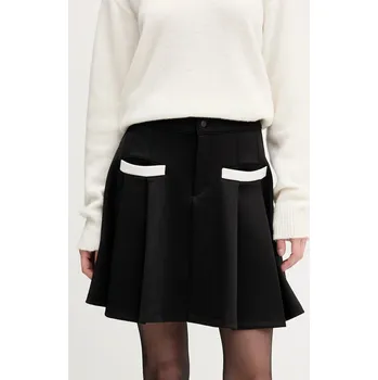 Dámská sukně Sukně HUGO Naffitini černá barva, mini, áčková, 50542759 99X, vel. XS