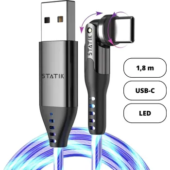 Datový kabel Statik POWERPIVOT™ GLOBRIGHT USB-A>USB-C kabel (1,8m)
