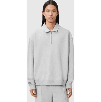 Pánská mikina Bavlněná mikina AllSaints pánská, šedá barva, melanžová, M019ND 09X, vel. M