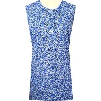 Šatová zástěra, šatovka 3/4, tmavě modrá, elegantní drobné modré květy