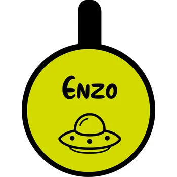 psí známka Chrápátko Psí známka DogTag Round Ufo Barva: Pink