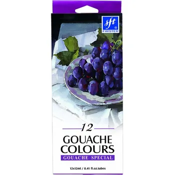 Vodová barva Kvašové barvy, mix barev, 12 ml, 12 ks / bal.