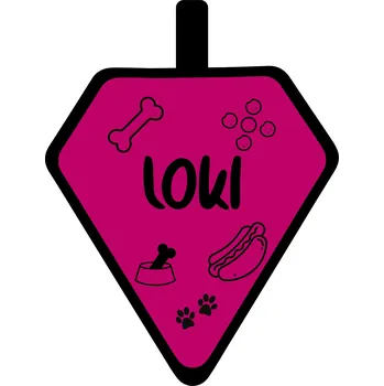 psí známka Chrápátko Psí známka DogTag Diamond Food Barva: Fuchsia