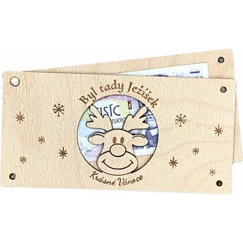 Obálka Dřevěná obálka na peníze - Sobík