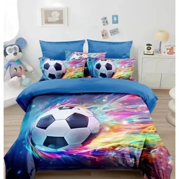 Povlečení Fotbalové 3D povlečení z bavlny FOTBAL č.12 140 x 200, 70 x 90 cm nitěné knoflíky