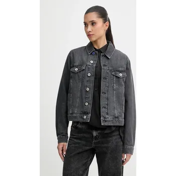 Pánský bomber Bavlněná džínová bunda Karl Lagerfeld Jeans černá barva, přechodná, A3W14063 09A, vel. XS