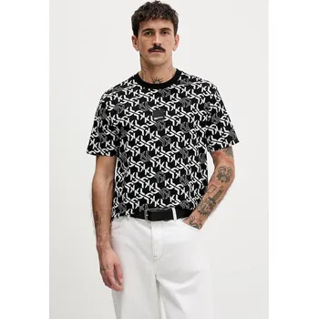Bavlněné tričko Karl Lagerfeld Jeans pánské, černá barva, s potiskem, B1M17070 99A, vel. L