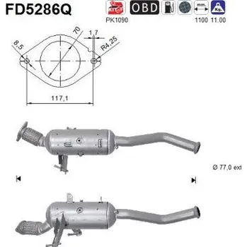 Filtr pevných částic Filtr sazových částic, výfukový systém AS FD5286Q