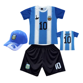 Numberoplus Dětský fotbalový dres + fotbalová kšiltovka - Argentina A0 Lionel Messi 10 Velikost: 15 let (vel.164)
