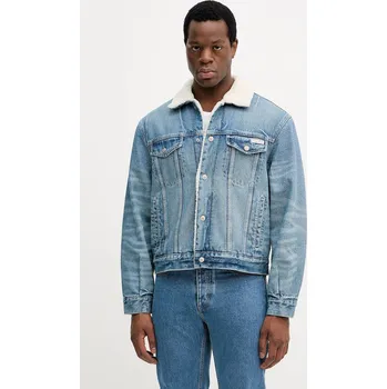 Pánská větrovka Džínová bunda Calvin Klein Jeans modrá barva, přechodná, LV04RD737G 50J, vel. L