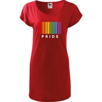 Dámské tričko DOBRÝ TRIKO Dámské tričko/šaty Pride pruhy Velikost: XS, Barva: Červená