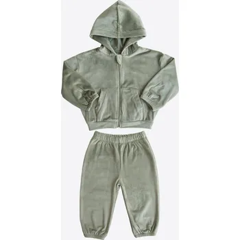 Kojenecká souprava kitikate Semišová tepláková souprava zelená_S60408 Velikost: 9 - 12 MĚSÍCŮ