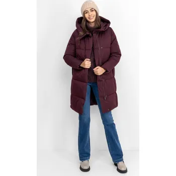 Dámské tričko Vero Moda zimní puffer kabát Stella vínový Velikost: S