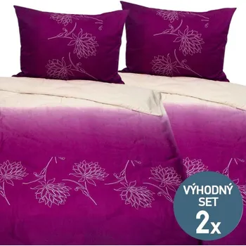 Povlečení KNITVA Saténové ložní povlečení ze 100% bavlny MIRA 2x140/220 + 2x70/90