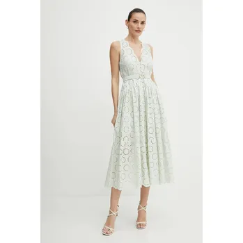 Dámské šaty Bavlněné šaty Twinset zelená barva, mini, 251TT2360 07X, vel. 36