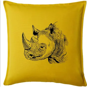 Polštář Nosorožec černobílý (Pecka design) - Polštář 50x50 - 50x50 - Pouze potah ( Žlutá )