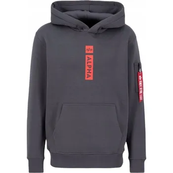 Pánská mikina Mikina Alpha Industries Puff Prin Hoodie Vintage Grey 2XL